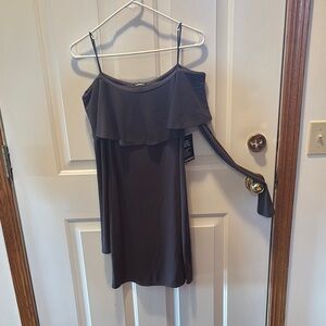 Dark Gray Off-Shoulder Dress
